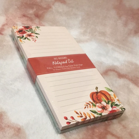 OCS Fall Harvest Pumpkin Floral Market List Notepad Two Pack NWT 140sht 8x4x.75” - Picture 16 of 16